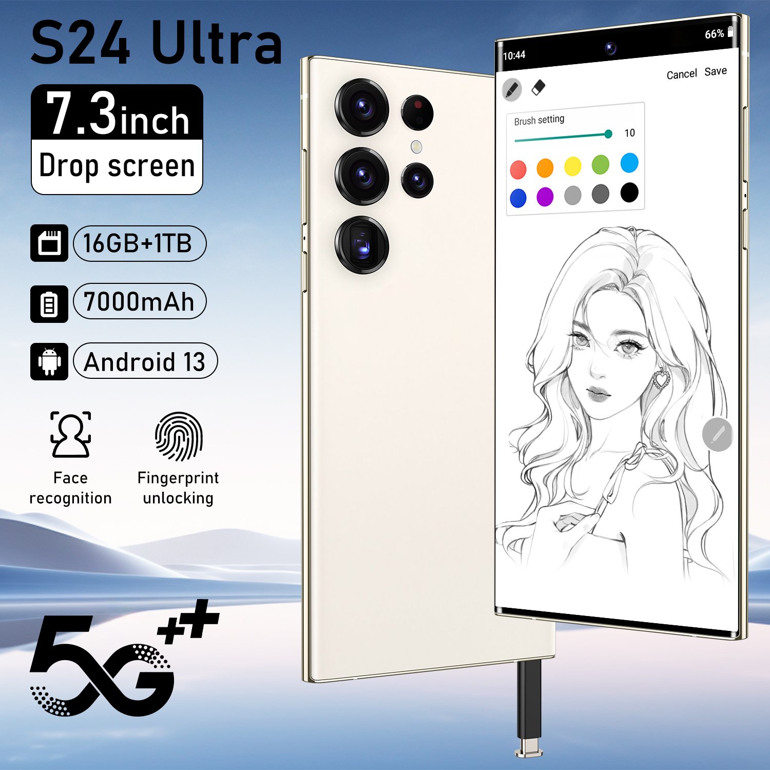 New Original Cellphone S24 Ultra 3g&4g 16gb+1tb 7.3inch Unlocked Dual Card Android 13.0 5g Smartphone Mobile Phones